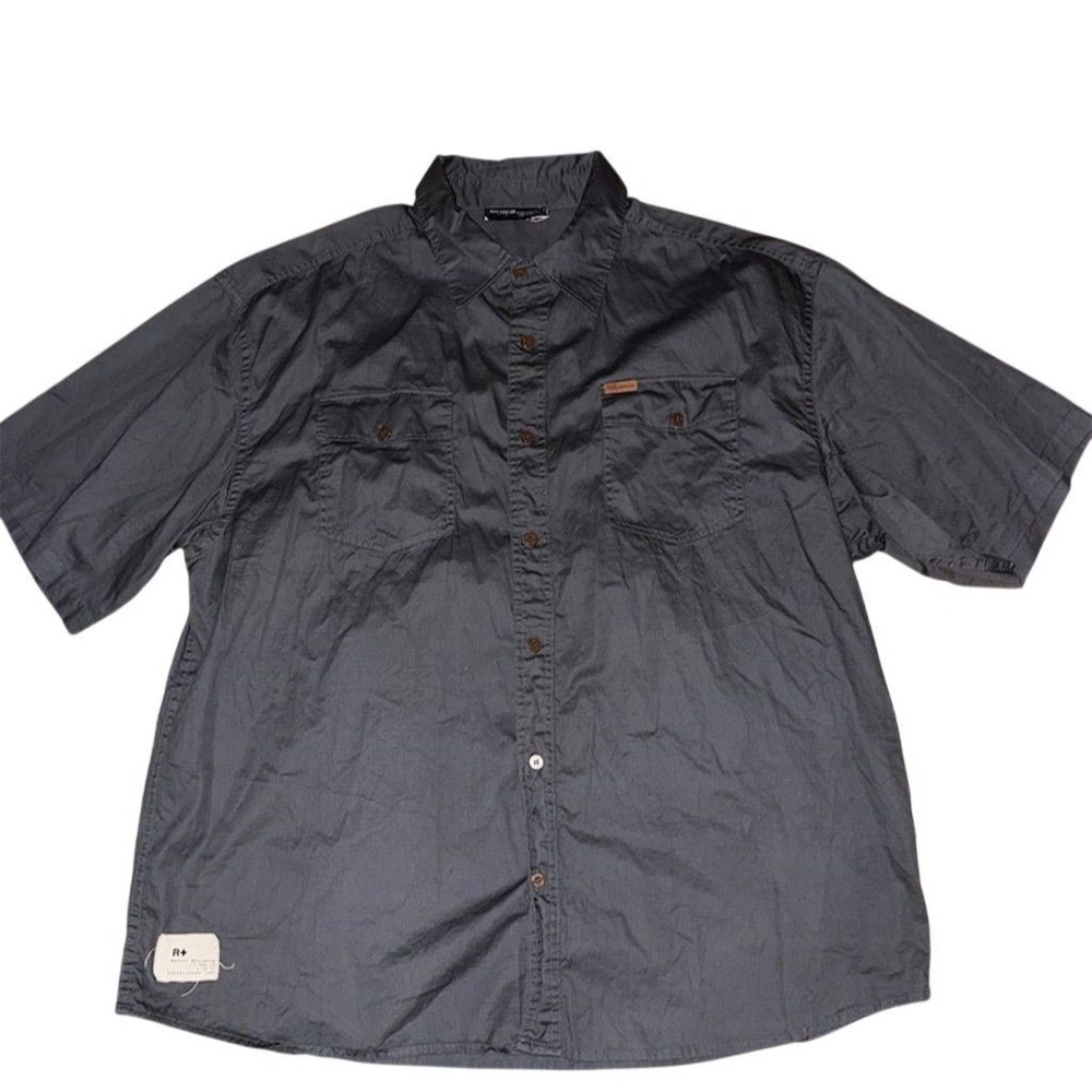 Rocawear Men's Big 3X Black Embroidered Button-Up Shirt S/S Y2K ROC embroidered - Picture 4 of 9